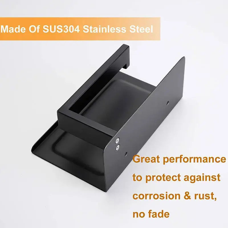 Black sus304 stainless steel wall-mounted shoe rack with sleek modern design in decorbites bathroom multi-function holder