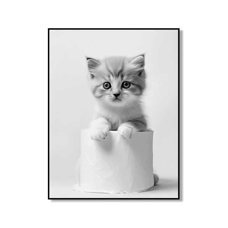 Bathroom Wall Art: Cute Animal Canvas Posters - XD004-3 / 55x80cm Unframed / CHINA - Posters