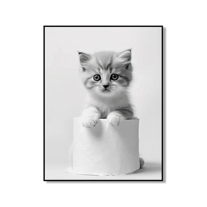 Bathroom Wall Art: Cute Animal Canvas Posters - XD004-3 / 55x80cm Unframed / CHINA - Posters