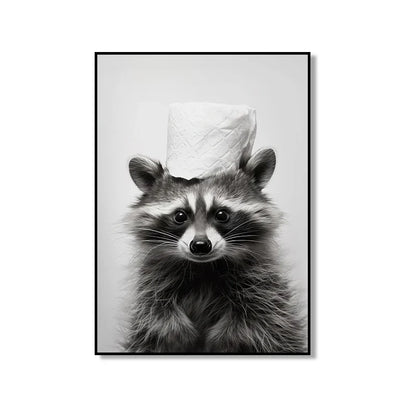 Bathroom Wall Art: Cute Animal Canvas Posters - XD004-8 / 55x80cm Unframed / CHINA - Posters