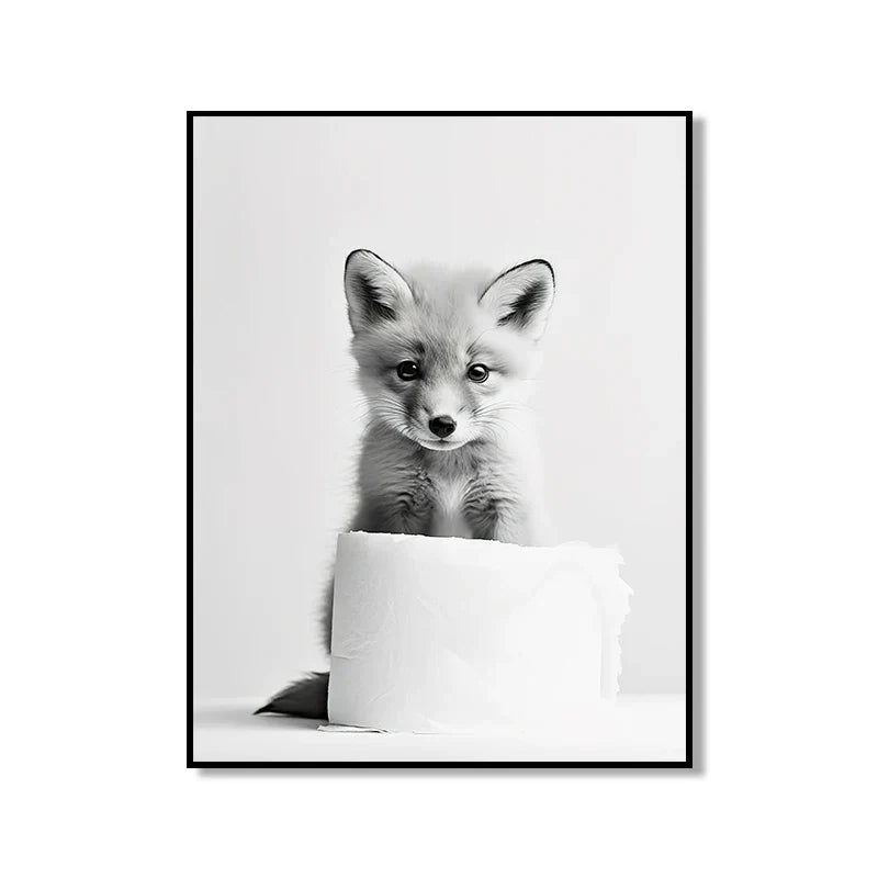 Bathroom Wall Art: Cute Animal Canvas Posters - XD004-5 / 55x80cm Unframed / CHINA - Posters