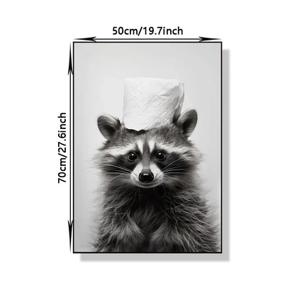 Bathroom Wall Art: Cute Animal Canvas Posters - Posters