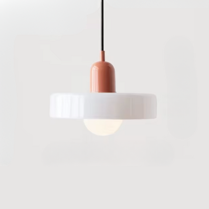 Bauhaus-Inspired Glass Pendant Lighting - Pink & White