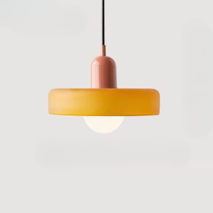 Bauhaus-Inspired Glass Pendant Lighting - Pink & Orange