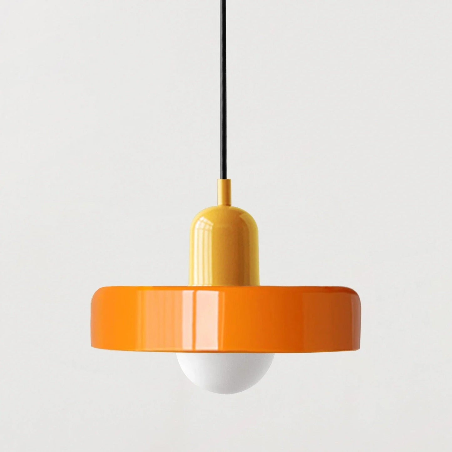Bauhaus-Inspired Glass Pendant Lighting - Yellow & Orange