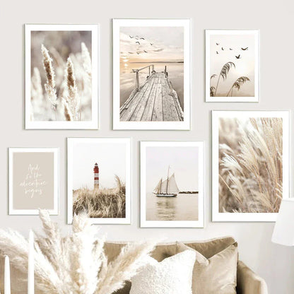 Beach Landscape Canvas Wall Art - Nordic Home Decor - Posters