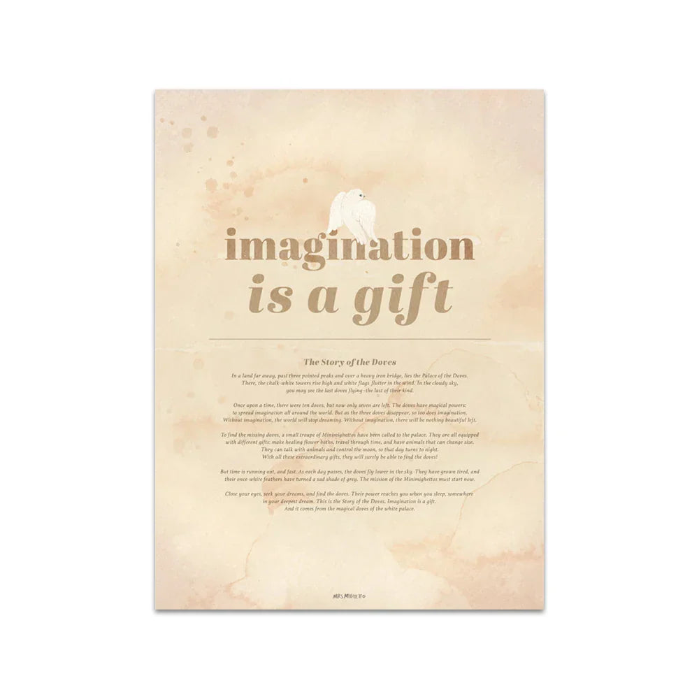 Beige Rabbit Girl Canvas Print for Kidsató Room - 05 / 30x40cm No Framed - Posters