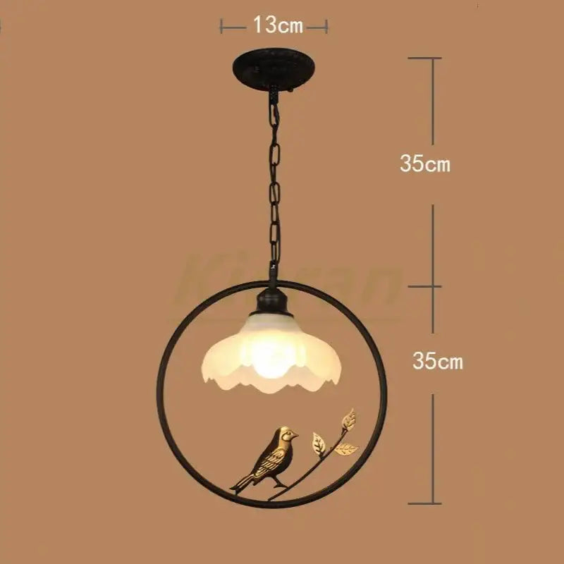 Black wrought iron decorbites birdcage led chandelier with circular frame and ornate bird design for bedroom lighting