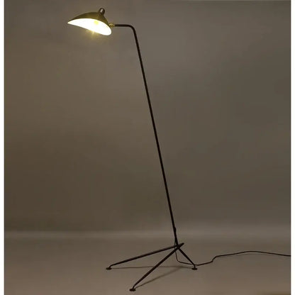 A decorbites black aluminum floor lamp with three arms, curved design, and warm-toned black aluminum nordic shade