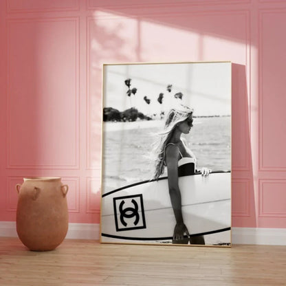 Black and White Surfboard Wall Art - Teen Room Decor - 1 / 30x40cm No Frame - Posters
