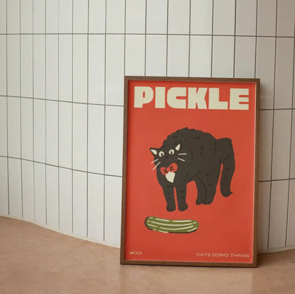 Black Cat Funny Animal Wall Art Canvas - 03 / 40x60cm - Posters