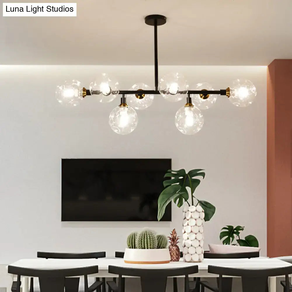Decorbites black dimpled glass ball pendant light with black and brass chandelier light type for modern dining room island