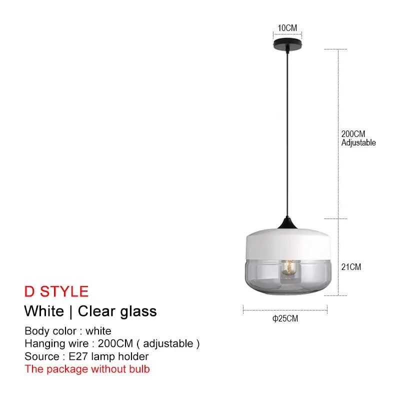 White and clear glass pendant lights with sleek modern design from DecorBites black glass pendant collection for dining room use