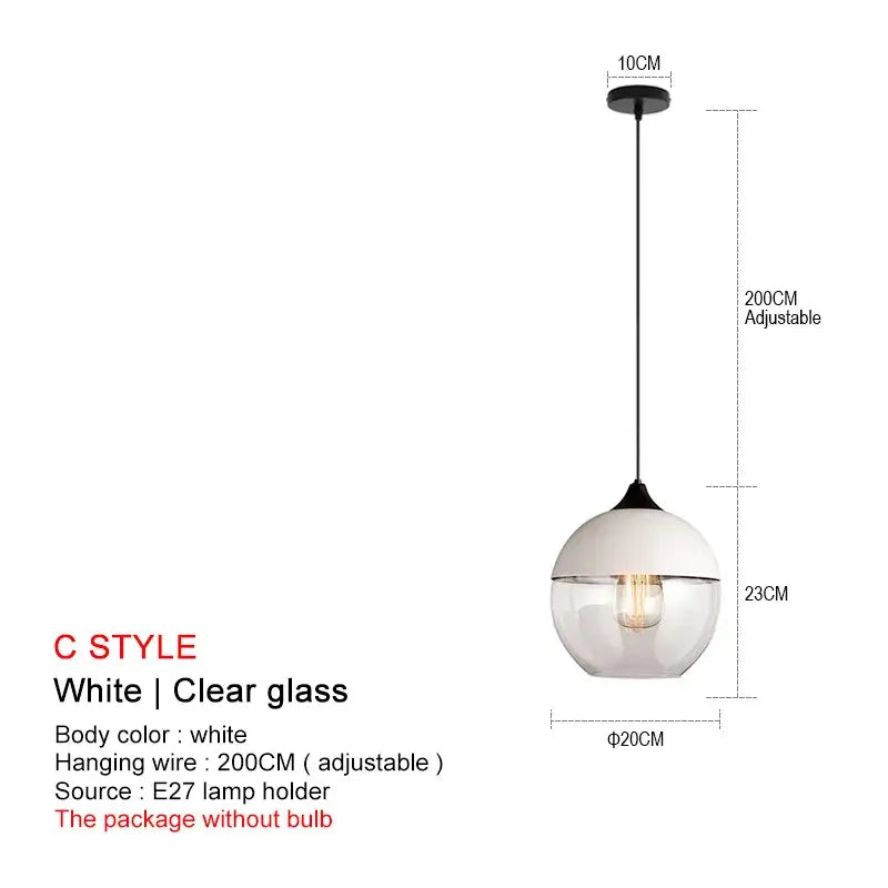 White spherical pendant light with clear glass dome and black metal hardware from decorbites black glass pendant lights