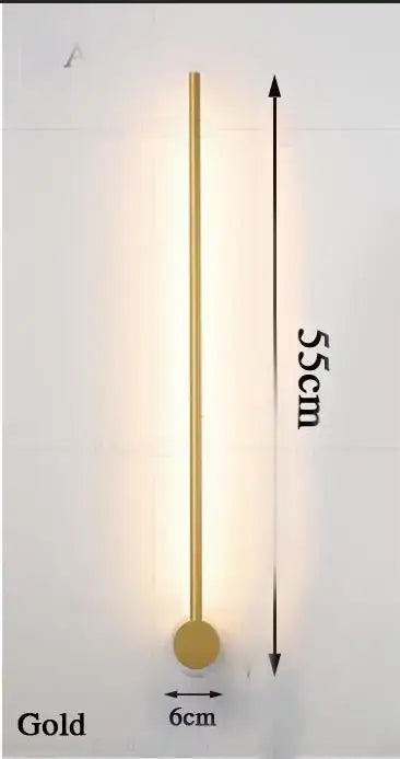 Decorbites black gold aluminum wall sconce with gold minimalist vertical rod and circular base for modern home decor