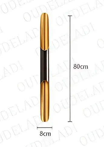 Decorbites black gold tube wall sconce with gold-colored pen design black grip and silver clip for elegant decor