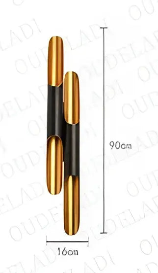 Decorbites black gold aluminum tube wall sconce in gold and black metal with sleek modern design for bedroom or living room decor