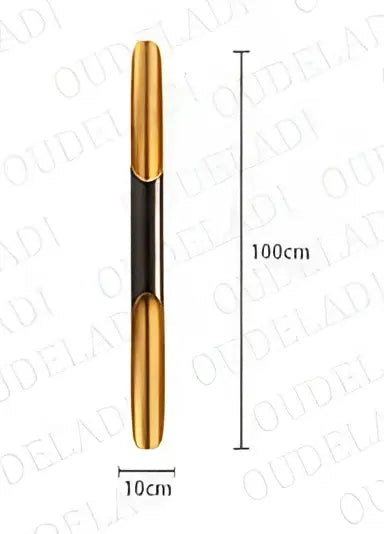 Decorbites black gold tube wall sconce with gold-colored pen detail and black aluminum tube for bedroom decor