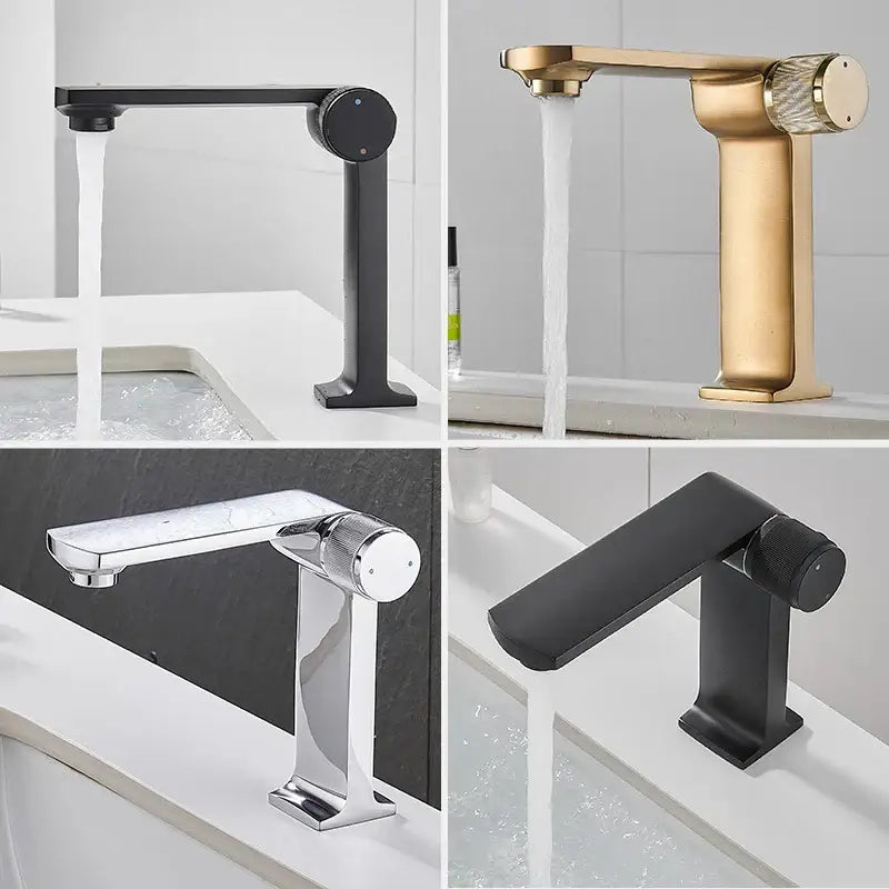 Modern bathroom basin faucet deck mounted mixer tap by decorbites in sleek black gold and chrome finishes