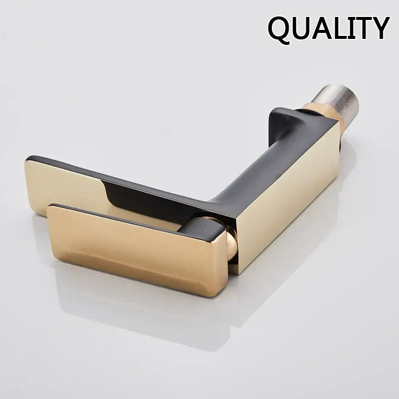 Modern decorbites black gold basin faucet with sleek black and gold finish deck mounted bathroom sink faucet