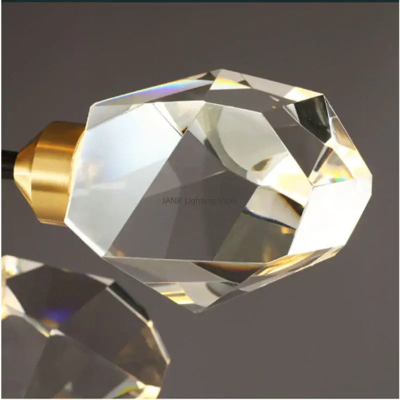 Clear faceted crystal lampshade knob with polished gold metal base for decorbites black gold crystal chandelier