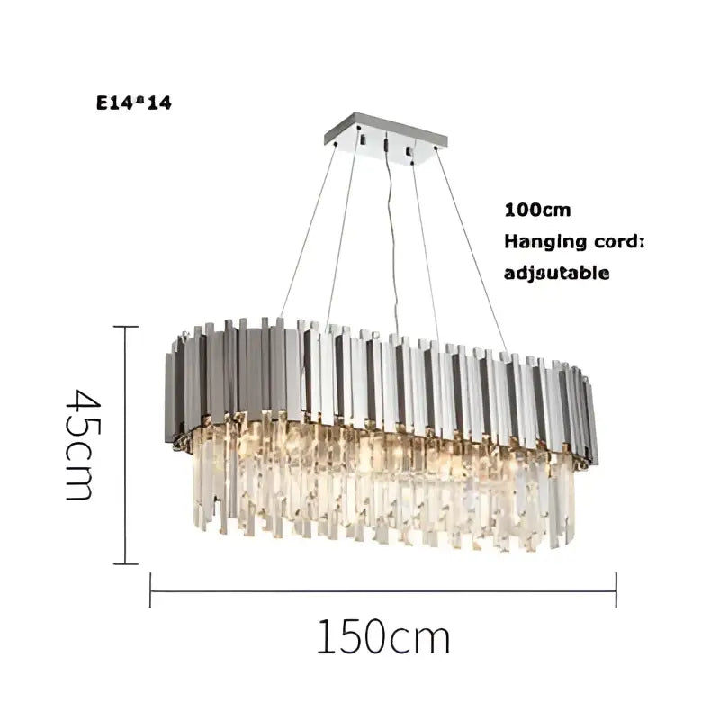 Chrome-finished lighting fixture with circular frame and cascading crystal droplets for decorbites black gold crystal design