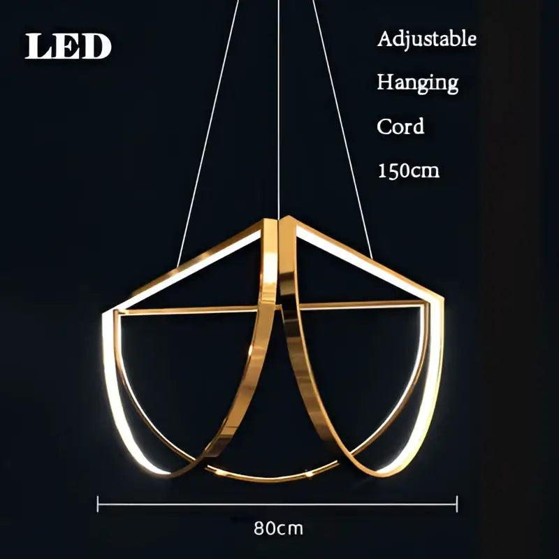 Gold-toned decorbites black gold geometric led chandelier with sleek modern design and adjustable hanging cord for living room