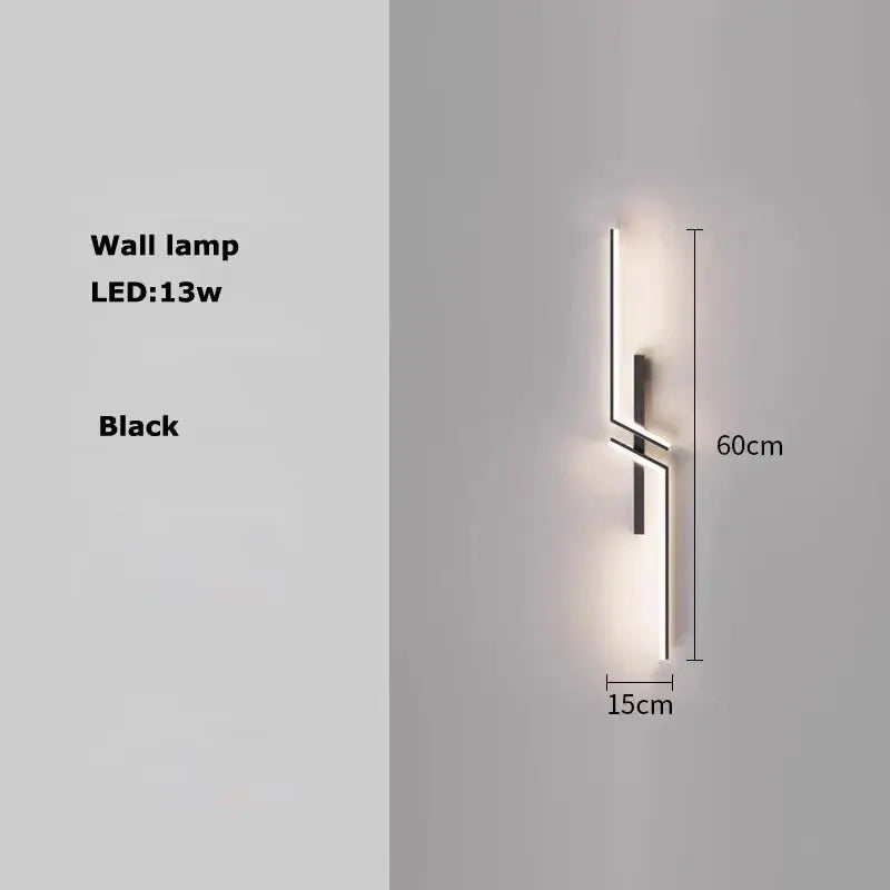 Black modern led wall lamp with sleek angular design 13w power part of decorbites black gold geometric collection