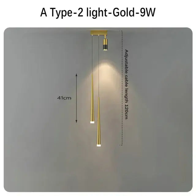Decorbites black gold hanging pendant lamp with gold-finished tapered design and adjustable cable for modern luxury lighting