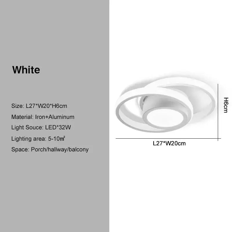 White circular decorbites black gold led ceiling light with modern layered ring design made of iron and aluminum