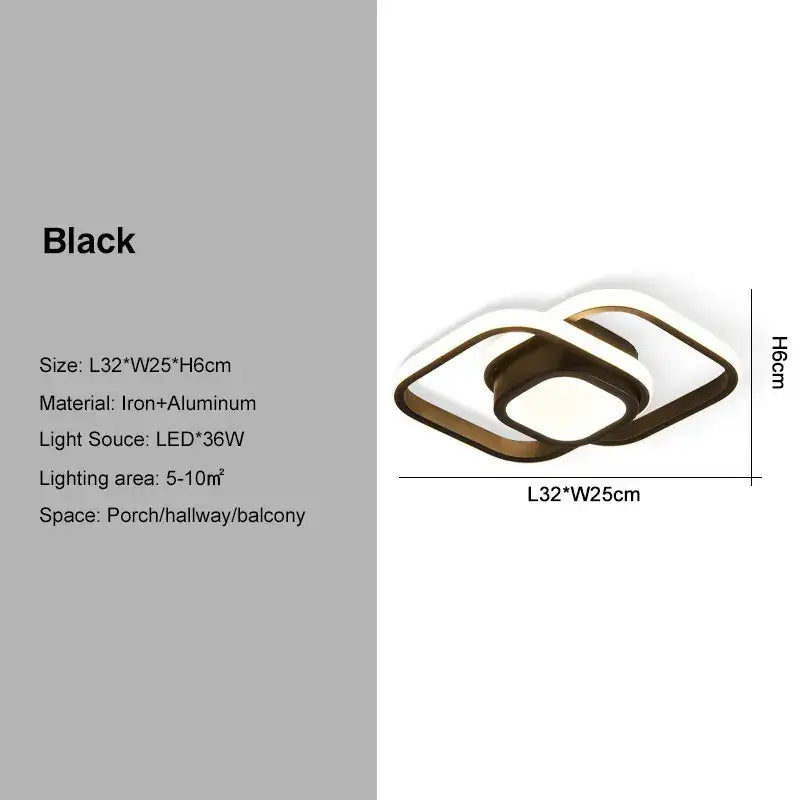 Decorbites black gold led ceiling light with sleek geometric iron and aluminum frames for indoor chandelier lighting