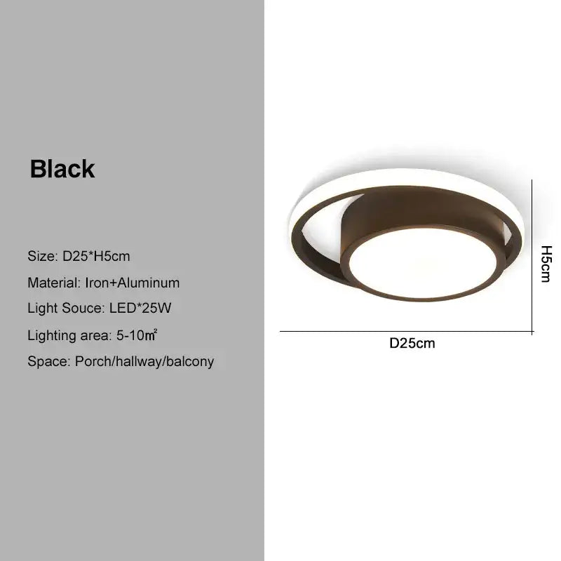 Decorbites black gold led ceiling light with modern black circular design iron and aluminum indoor chandelier lighting