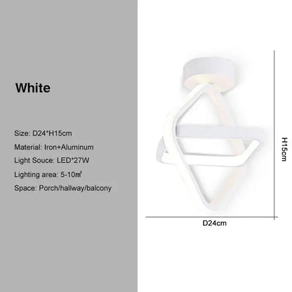 White modern decorbites black gold led ceiling light fixture with geometric iron and aluminum design for indoor use