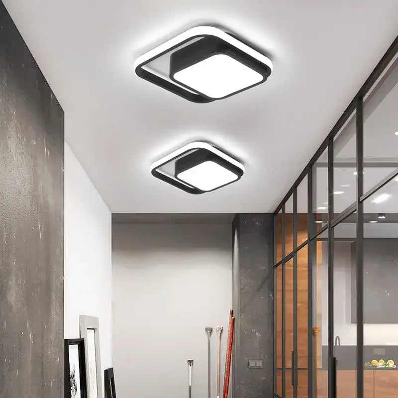 Modern black and white square decorbites black gold led ceiling light with sleek minimalist design for indoor use