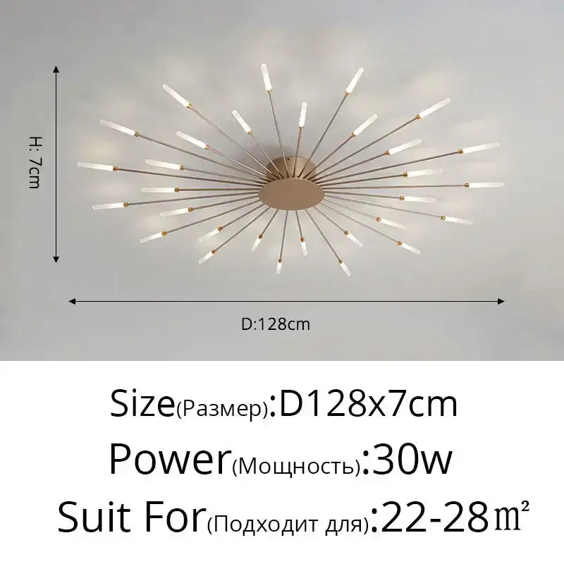 Modern gold led chandelier with slender metallic arms and frosted bulbs by DecorBites black gold for living rooms