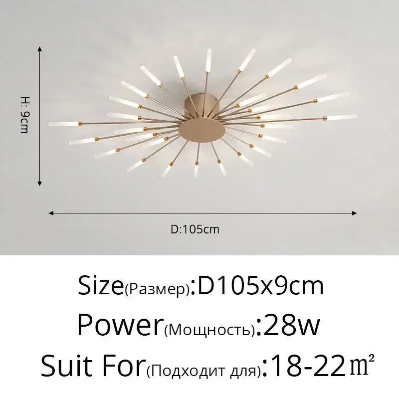 Modern gold led chandelier with slender arms and frosted white shades by DecorBites black gold for living spaces