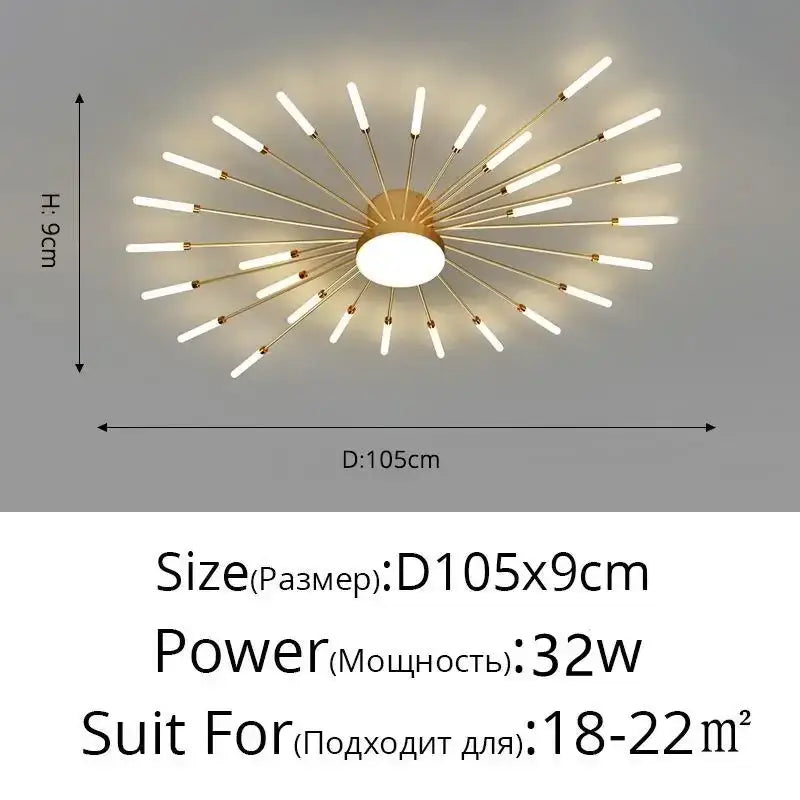 Gold-toned decorbites black gold led chandelier with slender arms and white cylindrical bulbs for modern ceilings