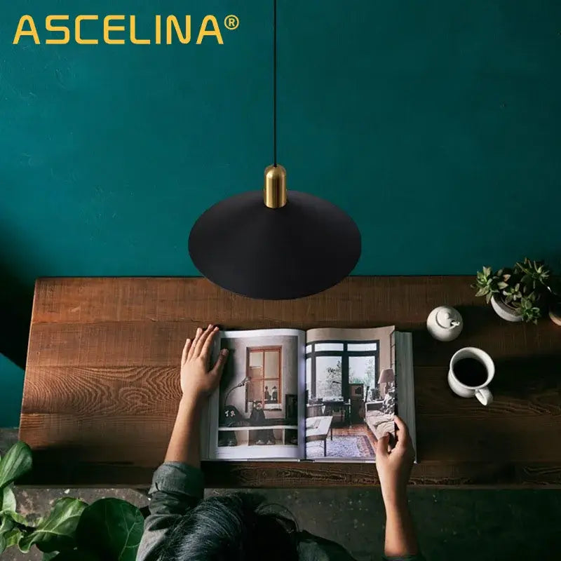 Black matte pendant lights with gold-toned suspension by decorbites black gold led for home and restaurant decor