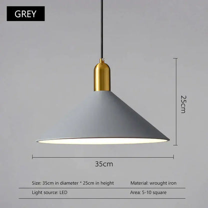 Grey conical pendant light with brass finish from decorbites black gold led pendant lights in wrought iron construction