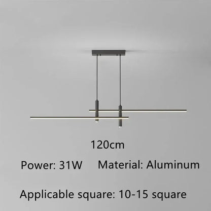 Modern minimalist decorbites black gold led pendant lights with sleek black aluminum frame and two horizontal led bars