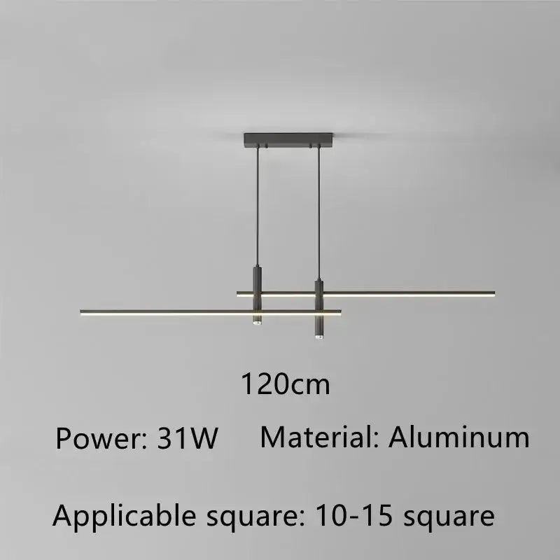 Modern minimalist decorbites black gold led pendant lights with sleek black aluminum frame and two horizontal led bars