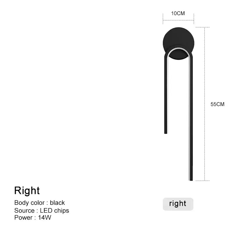 Black minimalist decorbites black gold led wall lamp with sleek modern design for indoor home decor lighting fixture