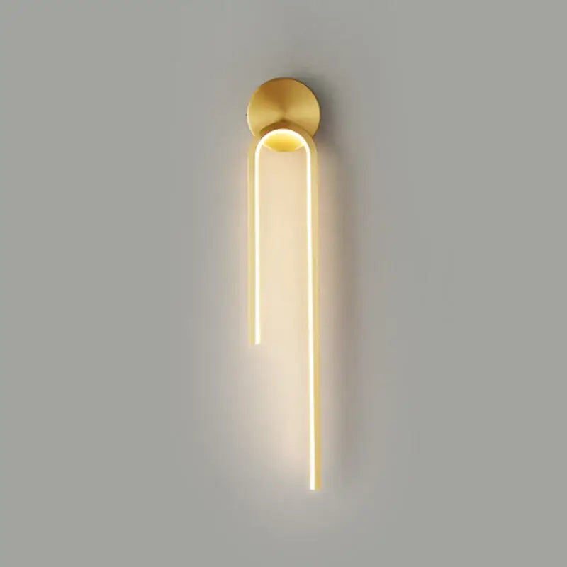 Gold-toned DecorBites black gold LED wall lamp with sleek vertical light strips for modern indoor home decor