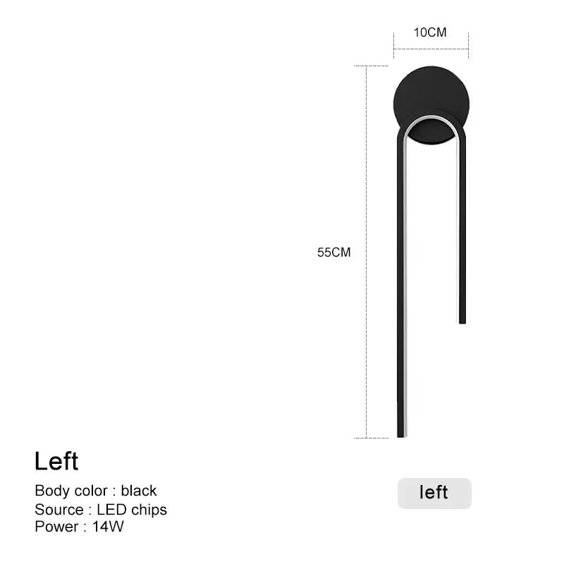 Black minimalist wall lamp with sleek modern design and led lighting from decorbites black gold collection