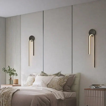 Modern black gold led wall lamp decorbites black gold with sleek curved sconces emitting warm glow for indoor decor