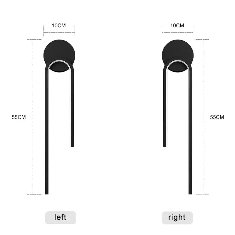 Decorbites black gold led wall lamp features black minimalist metal arms with circular mounting plates for indoor decor