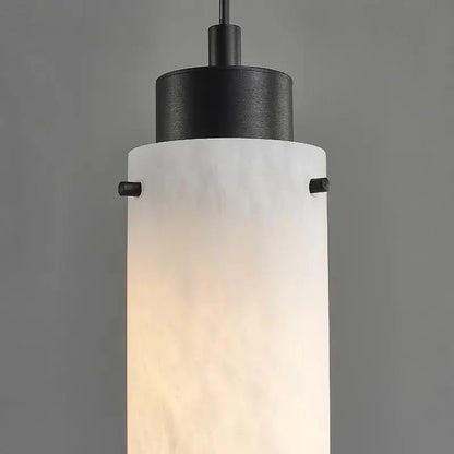 Decorbites black gold pendant light with black metal frame and frosted white glass shade for modern home decor