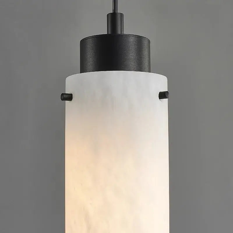 Decorbites black gold pendant light with black metal frame and frosted white glass shade for modern home decor