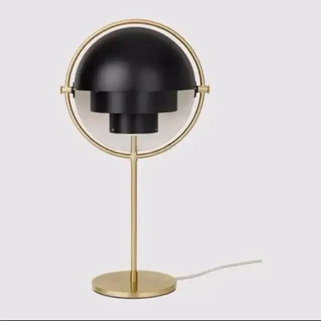 Decorbites black gold metal floor lamp with black and brass circular frame for modern living room and bedroom décor