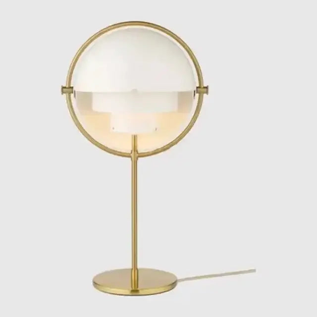 DecorBites black gold floor lamp with gold-toned metal frame and spherical layered glass shade for modern décor